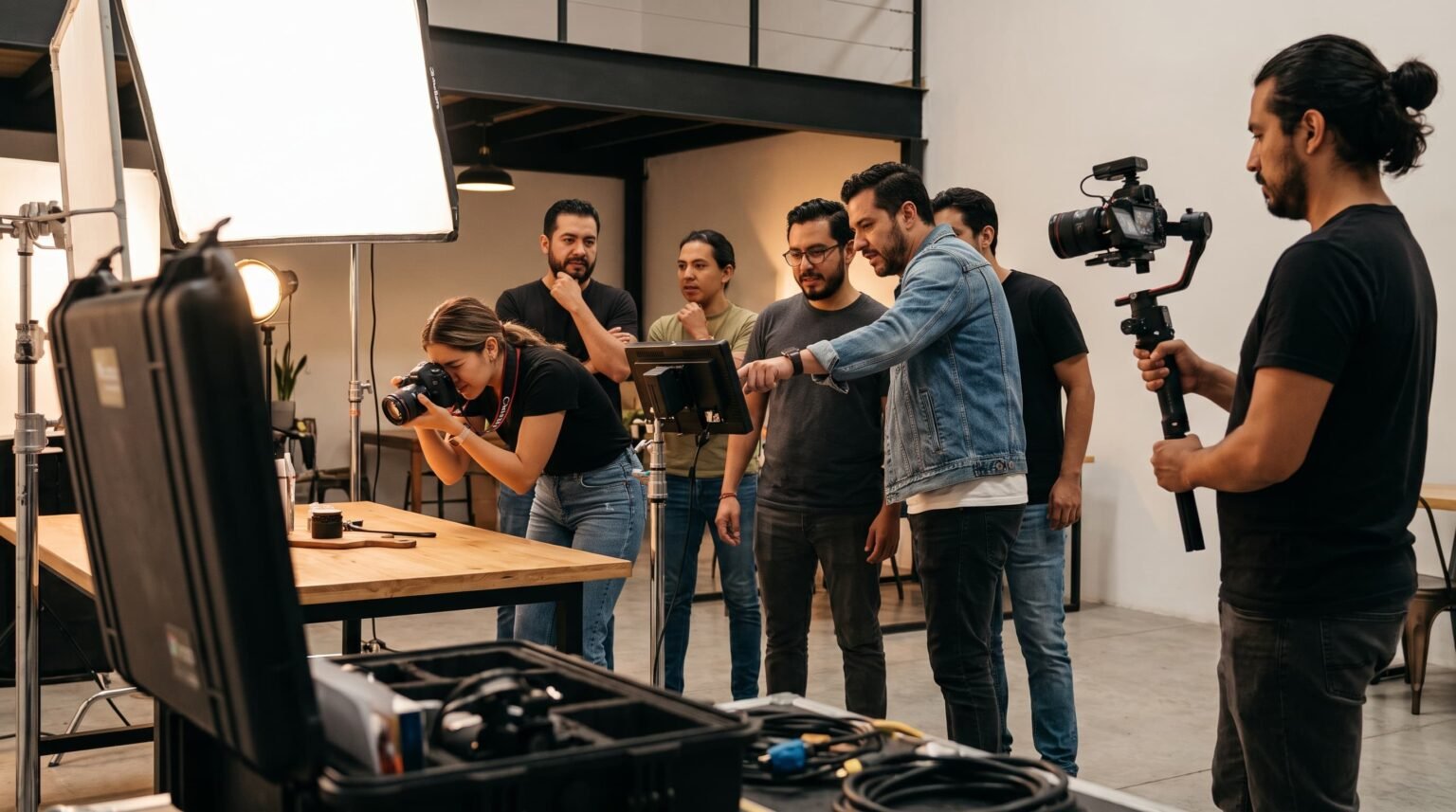 Equipo de CE Digital en una sesión de fotografía y video profesional en Querétaro